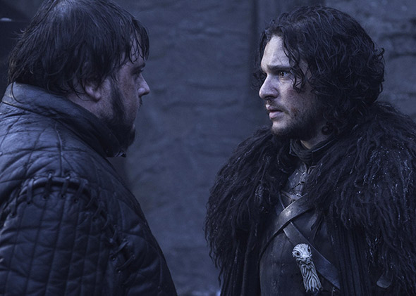 John Bradley and Kit Harington in Game of Thrones.