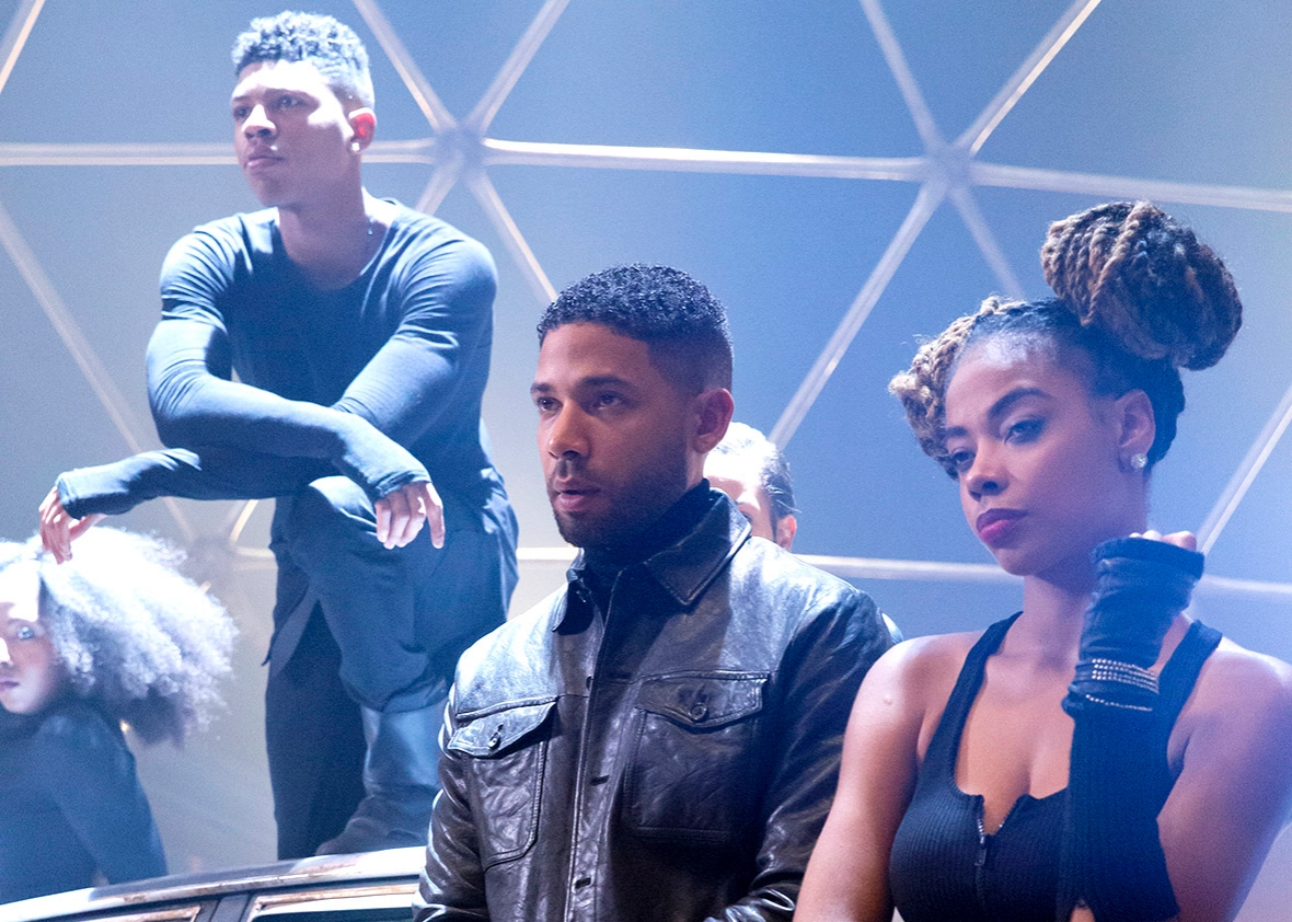 Bryshere Gray as Hakeem Lyon and Jussie Smollett as Jamal Lyon i