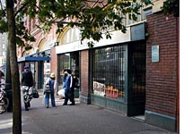 The shelter entrance, discreetly marked