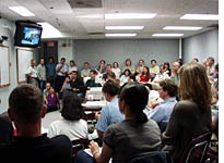 Standing-room only for the weekly CDF meeting