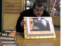 Mark Billingham with his &quot;face&quot; cake