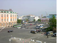 The view from my hotel room: Peace Avenue in Ulaanbaatar, Mongolia