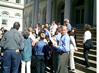 The press at City Hall 