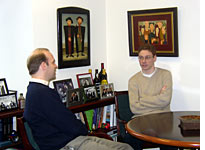 Alex Brideau (glasses) and Alec Alenstein, talking Russia