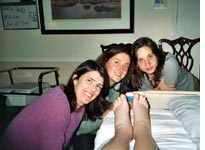 Amy, Lyssa and Kate with swollen tootsies