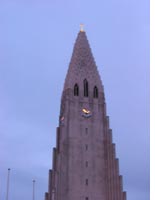 Church spire at 2 a.m.