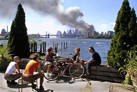 Young people on the Brooklyn waterfront on Sept. 11.