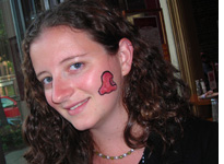 Getting into the spirit of Blob Fest with blob face painting. Click image to expand.