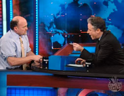 Jim Cramer and Jon Stewart on The Daily Show.