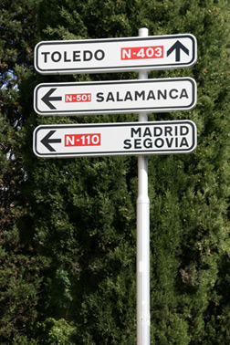 Road signs in Spain. Click image to expand.