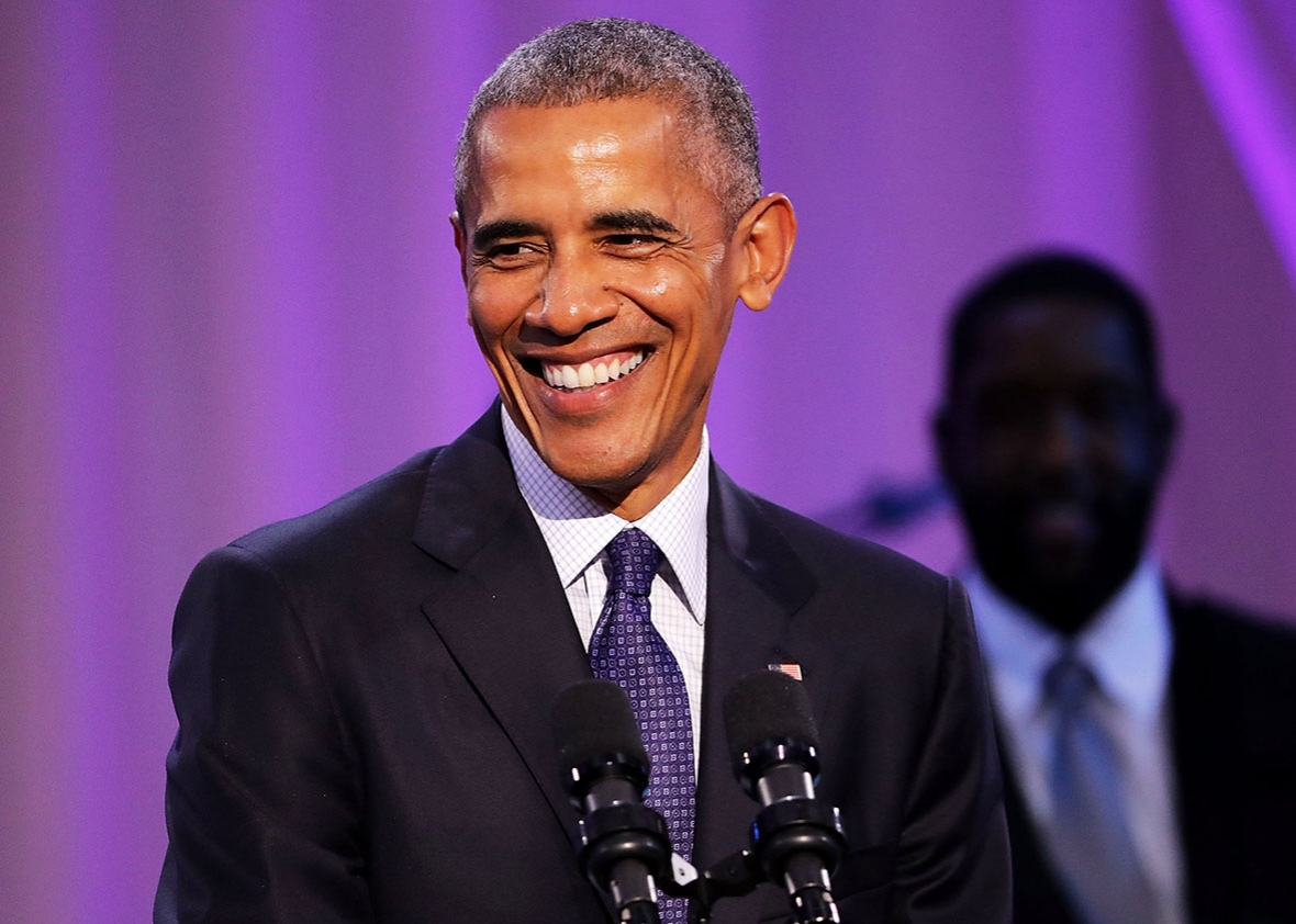 U.S. President Barack Obama delivers remarks during the BET's 'Love and Happiness: A Musical Experience&quot; in a tent on the South Lawn of the White House October 21, 2016 in Washington, DC. 