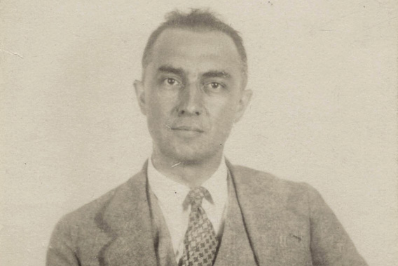 Photograph (believed to be passport photograph) of American poet and physician William Carlos Williams, 1920. 