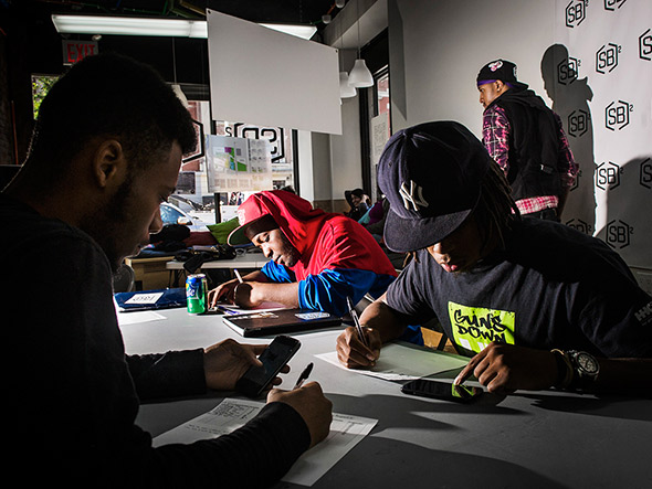 From left to right, Startup Box employees Jermaine Rampersant, Leon Sterling, Kevin Gumbs.