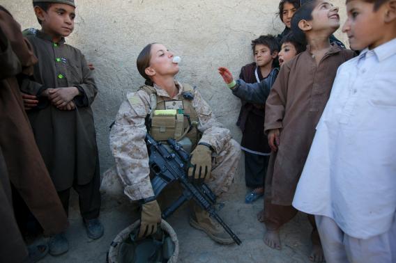 Sargent Sheena Adams, 25, US Marine with the FET (Female Engagement Team.