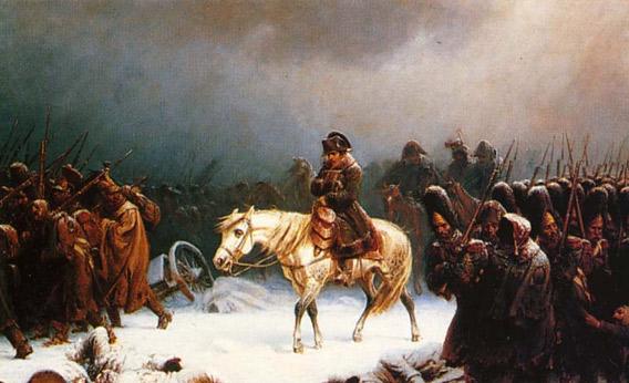 Adolph Northen's (1828-1876) painting of "Napoleon's Eetreat from Moscow".