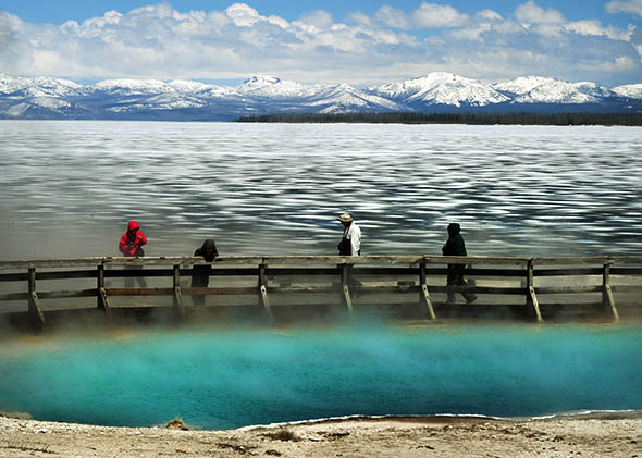 Yellowstone Lake at the West Thumb Geyser Basin in the Yellowstone National Park, Wyoming.