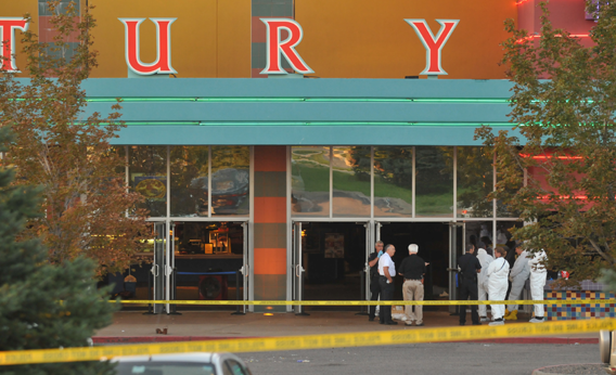 120720_EXP_coloradoshootingsceneEX The Century 16 movie theatre is seen where a gunmen attacked movie goers during an early morning screening of the new Batman movie, 'The Dark Knight Rises' July 20, 2012 in Aurora, Colorado.