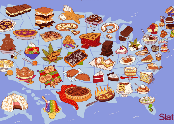 United Sweets Of America Map A Dessert For Every State In The Country