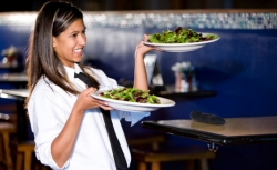 Happy waitress.