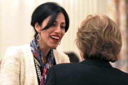 Huma Abedin (L), aide of U.S. Secretary of State Hillary Clinton and wife of former Rep. Anthony Weiner.