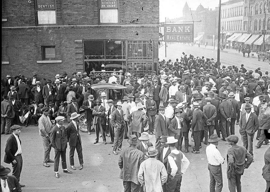 African-Americans gathered on street corners in the riot zone to share news and to form self-defense forces.