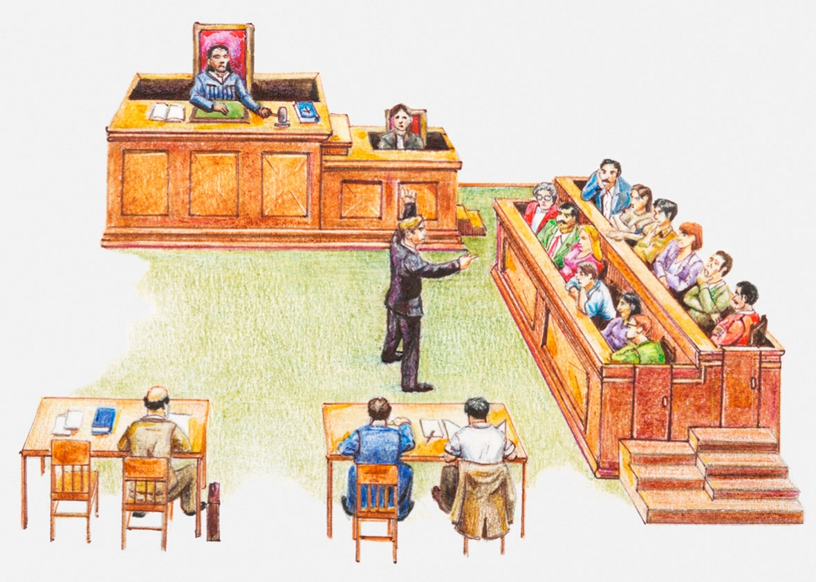 courtroom drawing. 