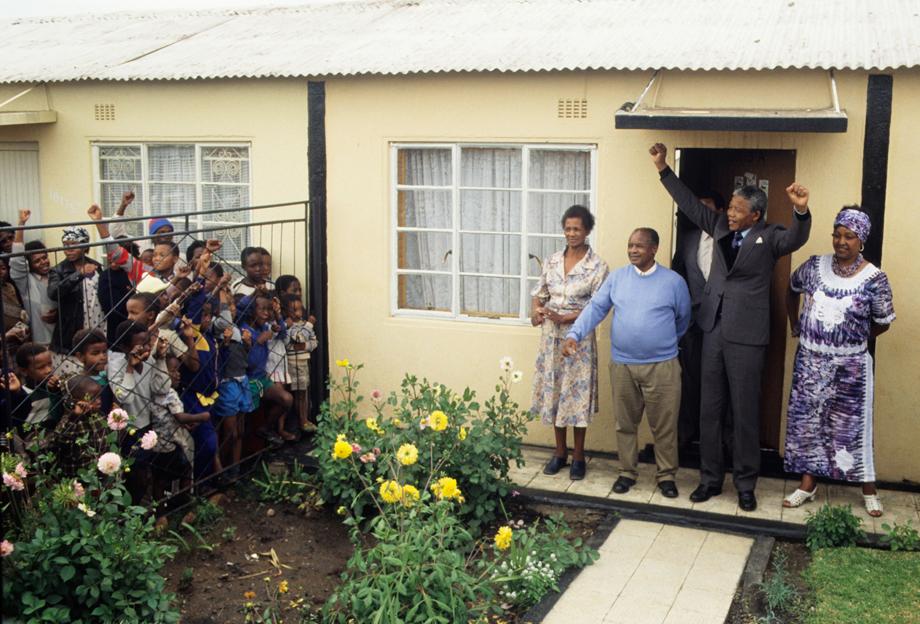 Anti-apartheid activist Nelson Mandela returns to Soweto four days after his release from Victor Verster Prison in Paarl, South Africa, after 27 years in detention, 14th February 1990.  