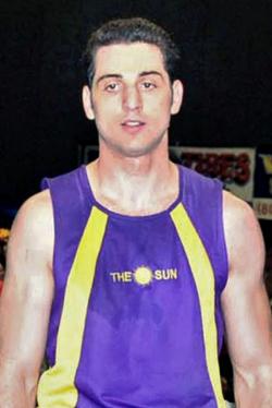 amerlan Tsarnaev waits for a decision in the 201-pound division boxing match during the 2009 Golden Gloves National Tournament of Champions.