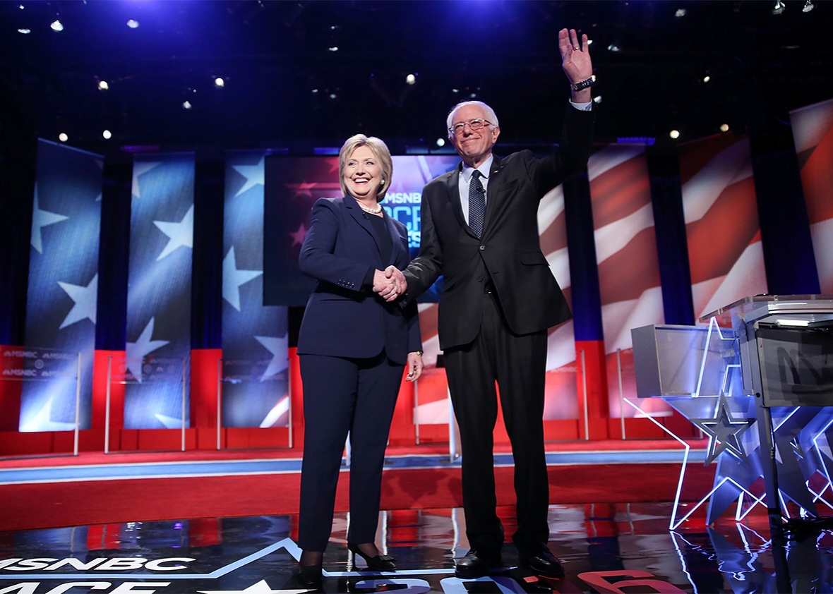 Hillary Clinton and Bernie Sanders