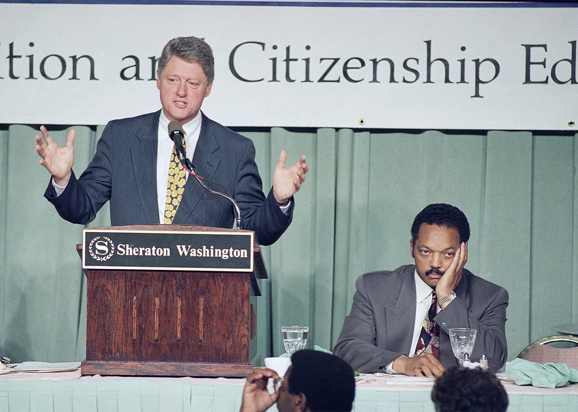 Bill Clinton Gestures Speaking   Jesse Jackson