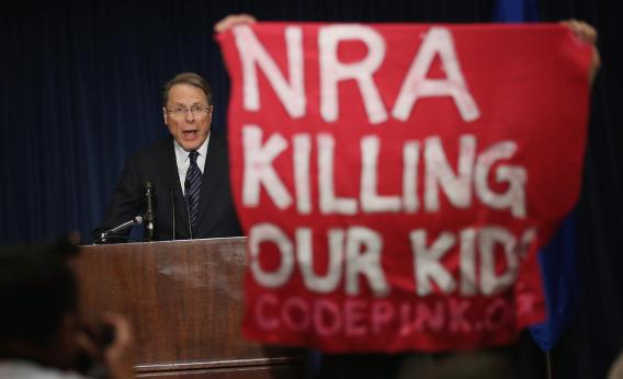 National Rifle Association Executive Vice President Wayne LaPierre calls on Congress to pass a law putting armed police officers in every school in America.