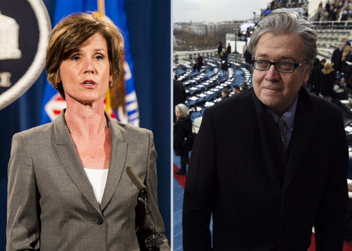 Sally Yates and Steve Bannon.