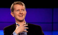 Contestant Ken Jennings attends a press conference.