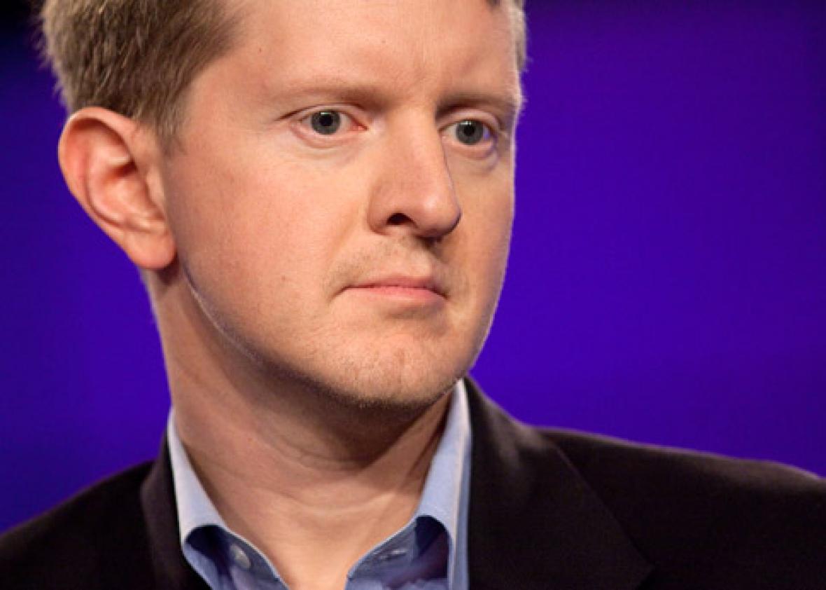 Contestant Ken Jennings attends a press conference to discuss the upcoming Man V. Machine 'Jeopardy!'.