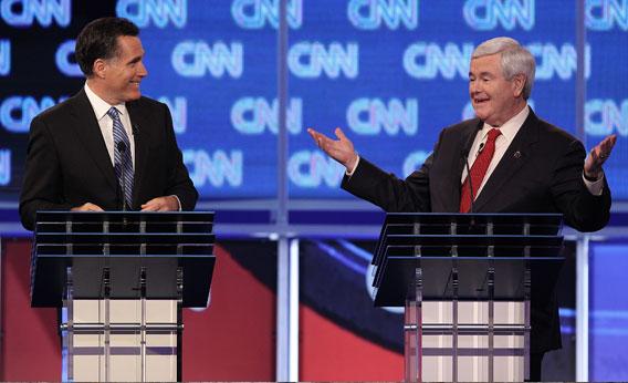 Romney debates Newt Gingrich.