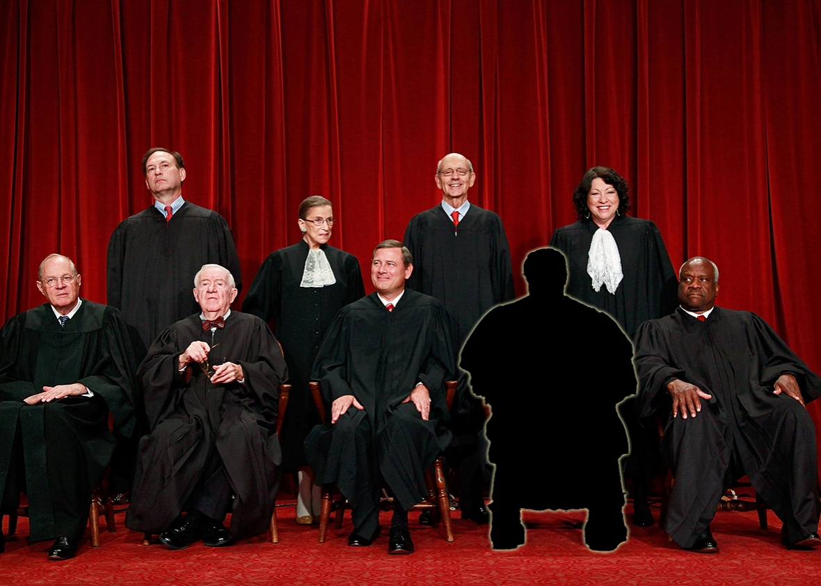 Members of the US Supreme Court pose for a group photograph at the Supreme Court building on September 29, 2009 in Washington, DC.  