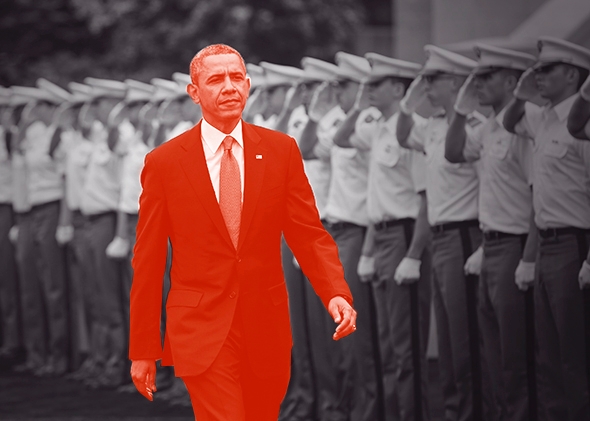 President Barack Obama arrives at the United States Military Academy at West Point, New York, for its commencement ceremony on May 28, 2014. 