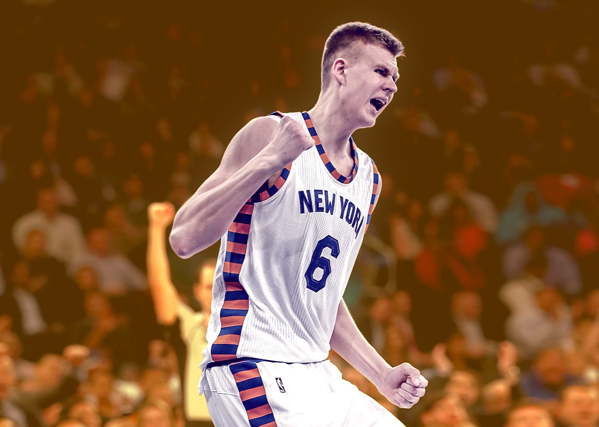 Kristaps Porzingis #6 of the New York Knicks.