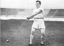 John Flanagan winding up for hammer throw. John Flanagan winding up for hammer throw.