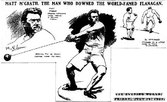 "MATT McGRATH, THE MAN WHO DOWNED THE WORLD-FAMOUS FLANAGAN." July 19, 1907. "MATT McGRATH, THE MAN WHO DOWNED THE WORLD-FAMOUS FLANAGAN." July 19, 1907.