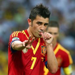 David Villa of Spain celebrates scoring his team's fifth goal during the FIFA Confederations Cup Brazil 2013 Group B match between Spain and Tahiti at the Maracana Stadium on June 20, 2013 in Rio de Janeiro, Brazil. 