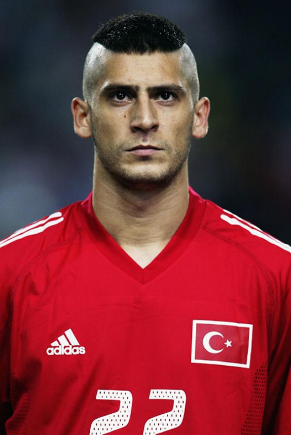 Umit Davala of Turkey before the FIFA World Cup match between Senegal and Turkey in Osaka, Japan on June 22, 2002. 