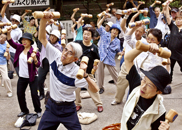 Graying population in Japan. Image: Slate