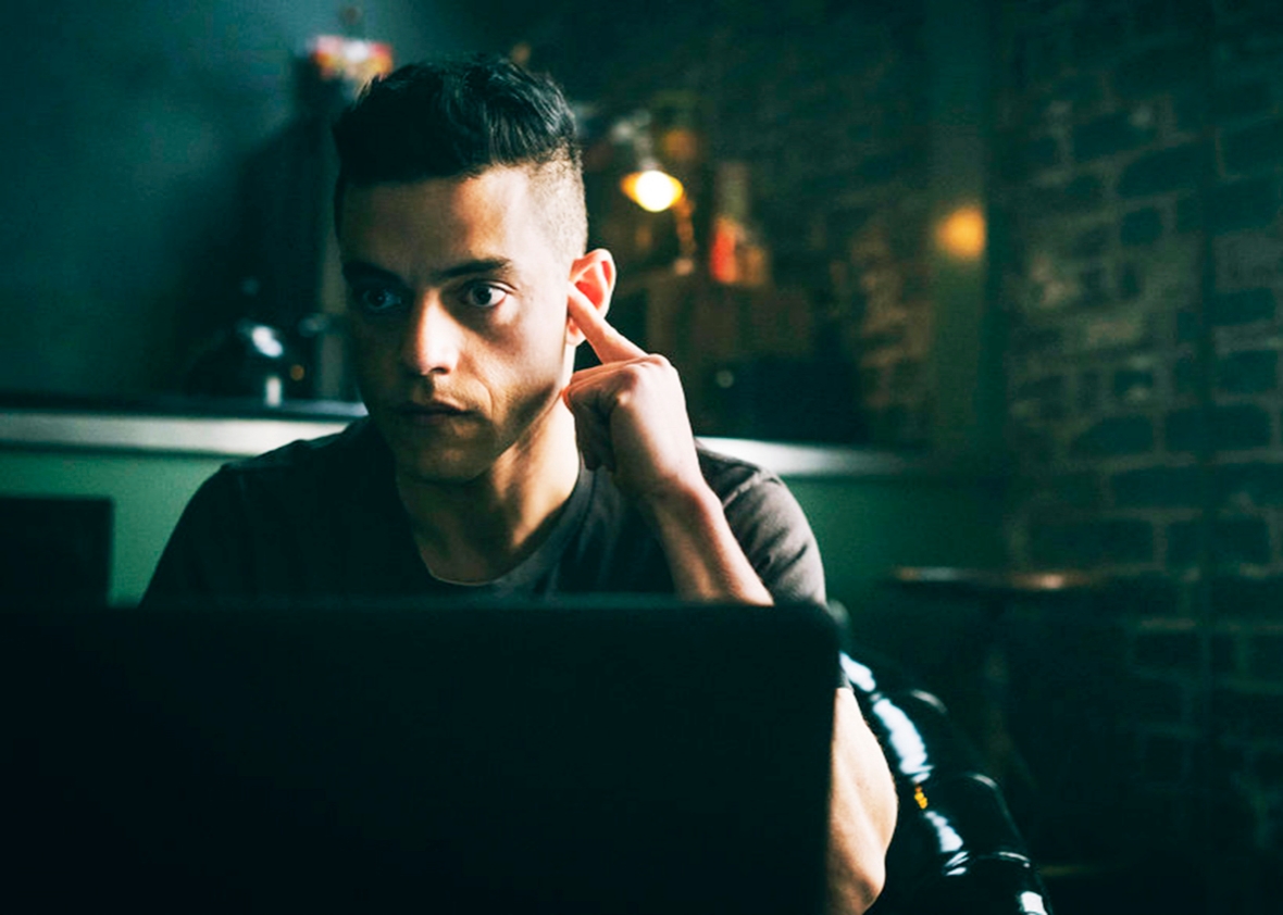 Rami Malek as Elliot Alderson in Mr. Robot.