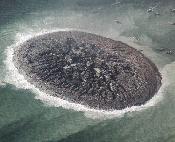 island created in an earthquake