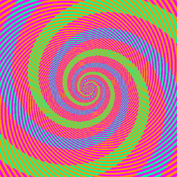 blue green spiral illusion