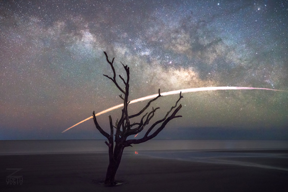 Falcon 9 rocket moving across the sky