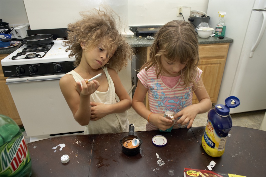 Destiny and Deanna Pretending to Smoke. 2008