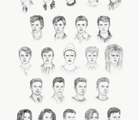david bowie hairstyle gif and chart shows 50 years of bowie hairdos hairstyle chart