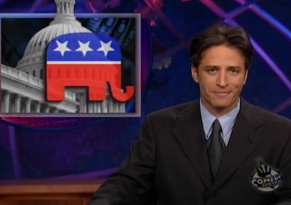Jon_Stewart_Daily_Show_First_Episode Jon Stewart in his first episode as host of The Daily Show.